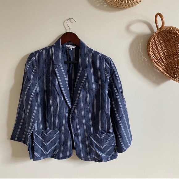 •SOLD• CAbi #871 Nautical Striped Linen Blazer - Picture 3 of 6